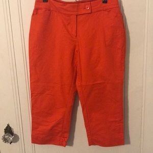 Ann Taylor Curvy bright orange capris
